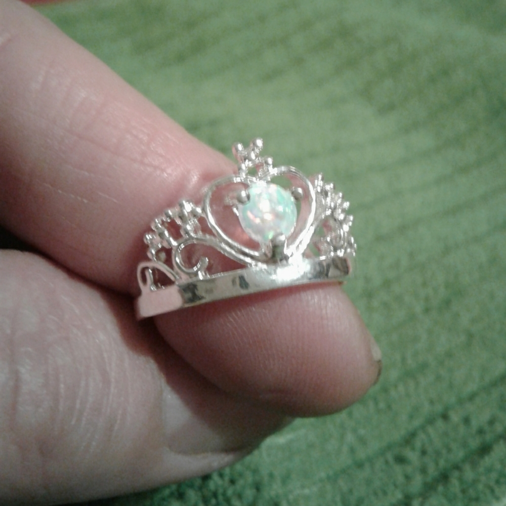 Opal and Silver size 8 ring